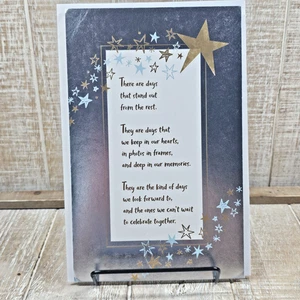 American Greetings Graduation Card Congratulations Silver Foil Gold Stars - Picture 1 of 10