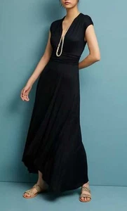 Maeve Anthropologie Verda Maxi Dress Black SP Stretch Sleeveless - Picture 1 of 10