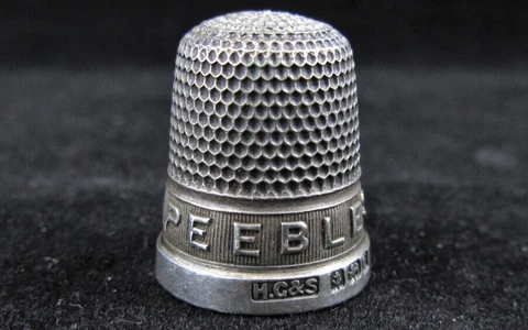 RARE Vintage Silver Thimble Peebles B'Ham Henry Griffiths and Sons 1931 Cover