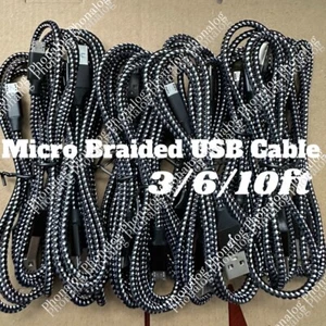 Micro USB to USB A Cable Android Charger Braided Cord For Samsung Google LG LOT - Picture 1 of 8