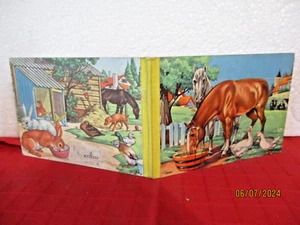 BOARD BOOK Farm Animals MINI vintage children's book 1960S V GROEN Mulder #101B - Bild 1 von 3