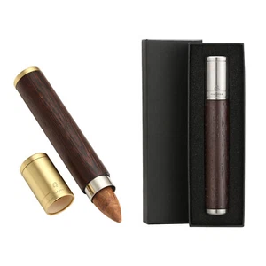 Estuche de tubo de cigarro portátil de viaje Galiner delgado de metal 1 soporte para cigarros madera humidor - Imagen 1 de 11