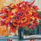 Michael Milkin Original Serigraph   Red And Yellow Bouquet 2009