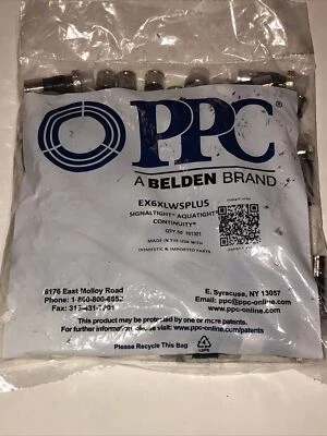 (50-pk) RG6 & RG6 QUAD Compression Connectors PPC EX Series EX6XLWSPLUS - Image 1 of 2