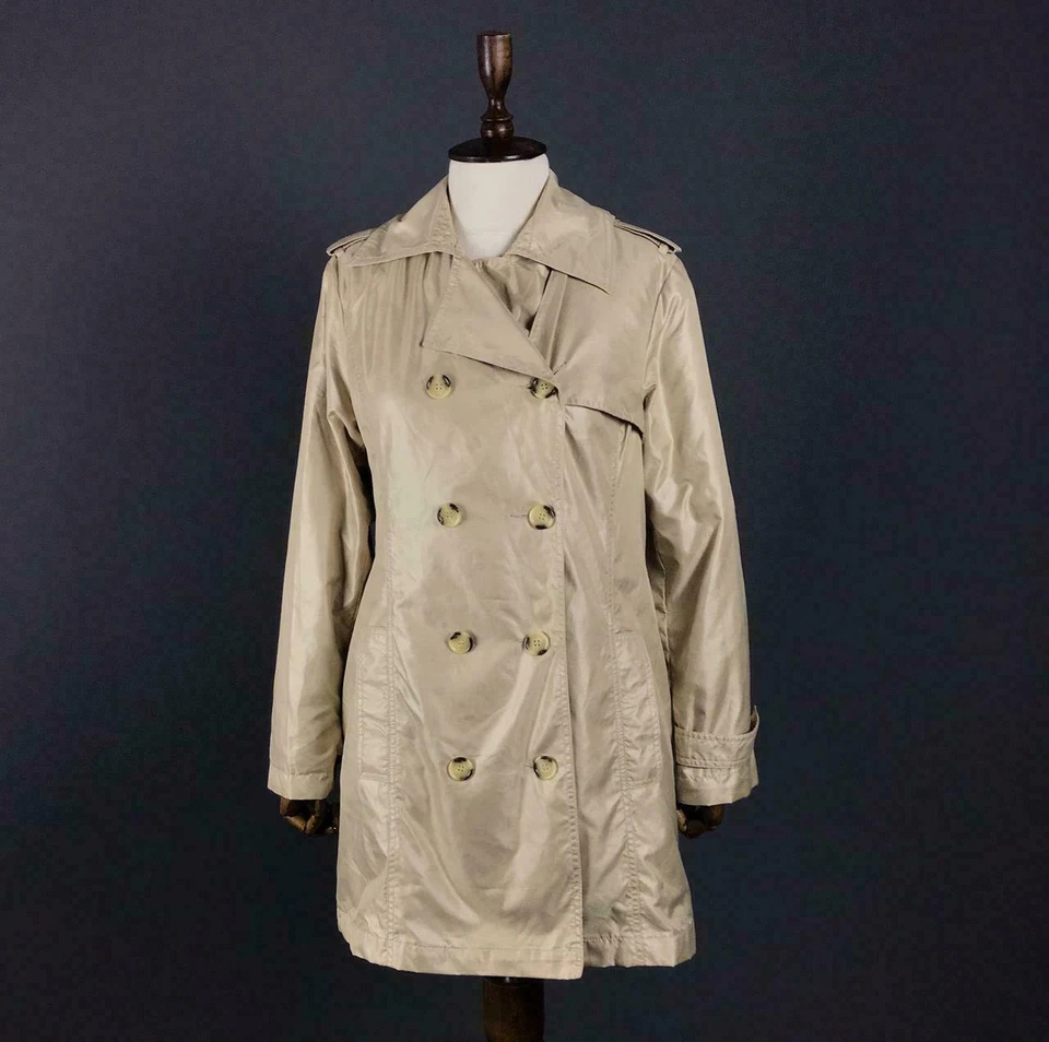 Chaqueta Abrigo Damas Gant Crema Doble Pecho Nylon Talla UK S/FR M Foto 1 de 4