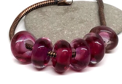 Cuentas de vidrio de murano hechas a mano Big Hole de Murano Tamara Yarilo marca 6 piezas Foto 1 de 4