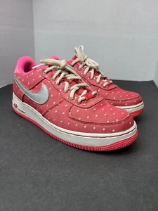 Nike Air Force 1 Low Pink Polka Dot Shoes Sneakers Size 7 - Picture 1 of 10