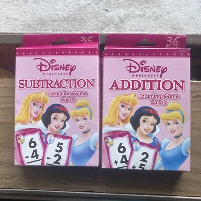 Walt Disney Princess SUBTRACTION And Addiction Learning  CARD GAME Flash Cards - Image 1 of 4