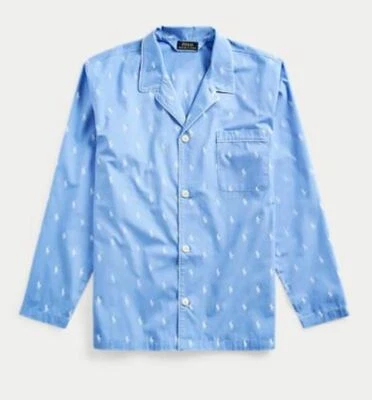 GENUINO POLO RALPH LAUREN PARA HOMBRES GRANDE Y ALTO PLAYA AZUL TEJIDO ALGODÓN PIJAMA TOP NUEVO CON ETIQUETAS Foto 1 de 4