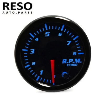 Universal 2" 52mm 7 Color LED Tachometer Tacho Gauge Meter 12V 0-8000 RPM - Image 1 of 4