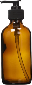 Naramax 8 Oz Amber Glass Lotion / Soap Dispenser with Black Pump - Picture 1 of 2