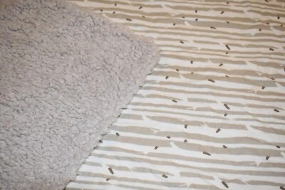 K6 TREND LAB Gray & White Brown TREES Flannel Plush Sherpa Crib Baby Blanket - Image 1 of 4