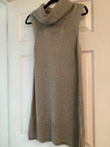 MASSIMO DUTTI COWL NECK LINEN BLEND ITALIAN YARN SLEEVELESS LONG TOP UK S 32-34” - Picture 1 of 4