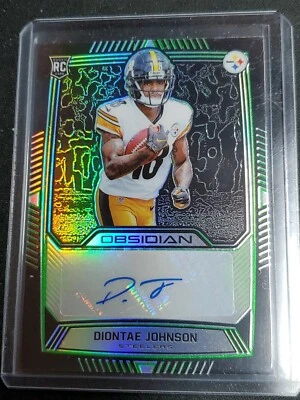 2020 Obsidian Diontae Johnson Aurora Green /50 Auto Steelers - Image 1 of 2