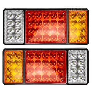 2x 12V LED Rear Tail Light Brake Stop Indicator Lamp Trailer Truck Van Caravan - Picture 1 of 7