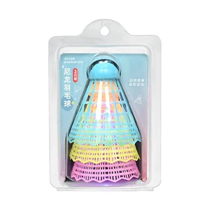 LED Badminton Shuttlecocks 3 Pack Lighting Nylon Glow In The Dark Colourful Ball - Picture 1 of 12