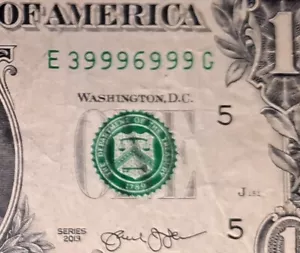 ¡MARKDOWN! Serie de lujo # serie de billetes de $1 2013~39996999~(trinario/6ROAK/Multipl de 3) - Imagen 1 de 3