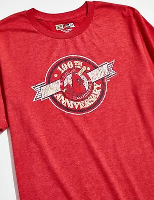 Men New Era St. Louis Cardinals T-Shirt Size M Medium 100th Anniversary - Image 1 of 4