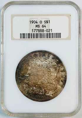 1904-O Morgan Silver Dollar NGC MS64 Cool Toning! - Image 1 of 3