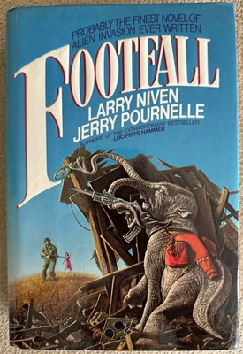 Footfall SIGNED by Larry Niven (only) & Jerry Pournelle 1985 Del 1st Print HCDJ Foto 1 de 4