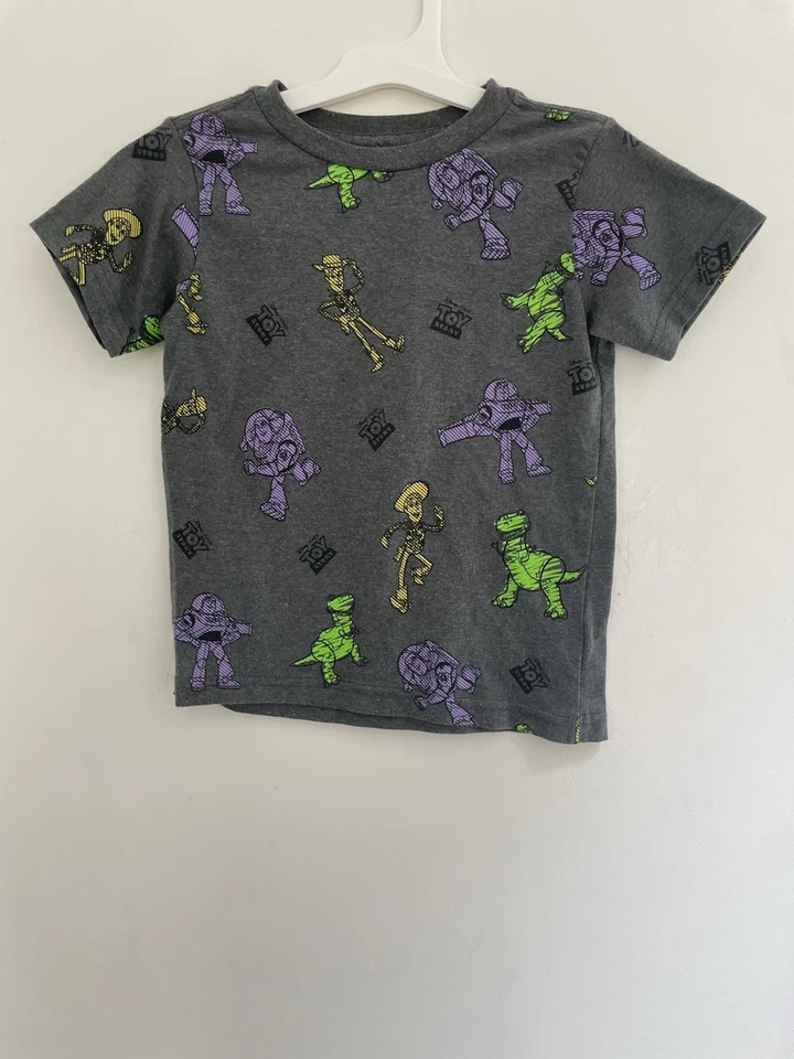Disney Kids Boys Pixar Toy Story Buzz Lightyear Woody Crewneck T-Shirt Gray XS 4 - Image 1 of 4