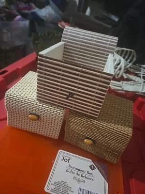 3 For 15! Decor Basket Square with Lid Closure Treasure Box! Jewelry Box!! - Image 1 of 4