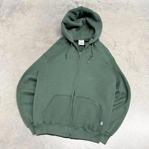 Vintage 90s Discus Athletic Zip Up Hoodie Mens Large Green Blank Essential - Bild 1 von 7