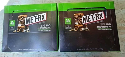 (2)Pack MET-Rx Big 100 Protein Bars Crispy Apple Pie Flavor 9ct–30g BB 07/26 - Image 1 of 4