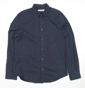 Camisa abotonada geométrica azul para hombre Ben Sherman M - Imagen 1 de 12