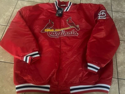NWT St Louis Cardinals 4XLT 4XL  Tall Fanatics Big And Tall Quilted Satin Jacket - Image 1 of 4