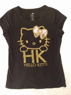 Hello Kitty HK Black Graphic Tee Junior's Size XL (15-17) - Image 1 of 4