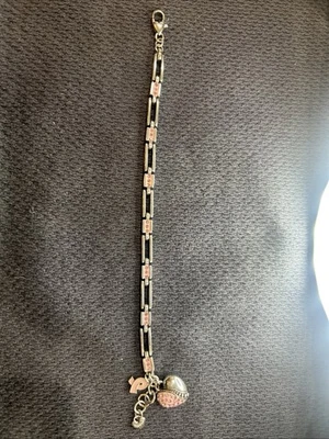 Pulsera Brighton Power of Pink 2012, medio corazón cristal rosa, pop cáncer de mama Foto 1 de 4