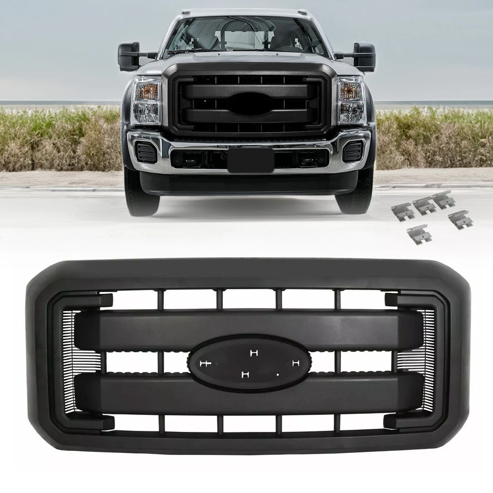Front Radiator Grille For 2011-2016 Ford F250 F350 F450 Super Duty Black - Image 1 of 4