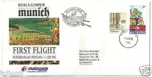 Malaysia (1992) - Malaysia Airlines Kuala Lumpur to Munich First Flight FDC - Picture 1 of 4