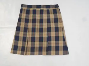 Gonna uniforme scuola bambina R/K marrone e blu navy taglie 6X e 18 1/2 - Foto 1 di 5
