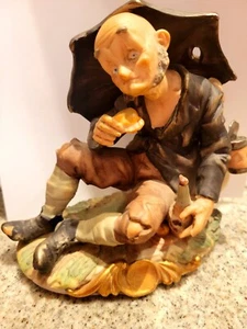 Raro Vintage Gorra Porcelana Capodimonte 1959 Giuseppe Estatuilla Vagabundo Gamp - Imagen 1 de 15