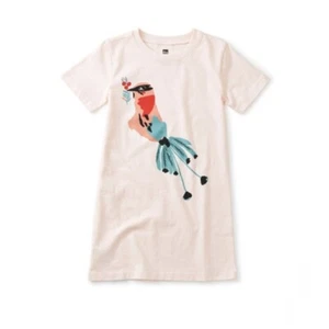 NWT Tea Collection Island Bird Tee Shirt Dress Creole Pink Size 12 - Picture 1 of 5