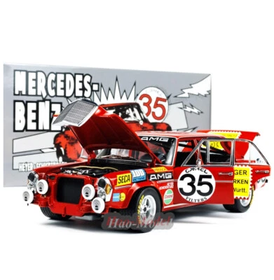 MINICHAMPS 1:18 Benz 300SEL 6.8AMG Red Pig Model Car Resin Diecast Collection - Image 1 of 4