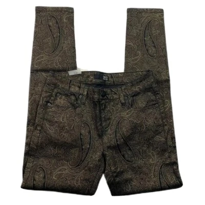 Pantalones de mezclilla para mujer David Kahn Nikki dorados cachemira negros talla 26 nuevos con etiquetas Foto 1 de 4