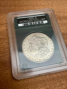 1890 S Morgan Dollar About Uncirculated AU Clean Cheek! Free Shipping - Picture 1 of 2