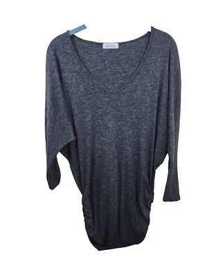 Barneys New York женщин XS серый v-образным вырезом длинным рукавом собранными в Рюш стороне свитер - Изображение 1 из 4