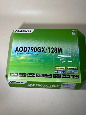 ASROCK AOD790GX/128M Motherboards AMD W 4G DDR2, CPU W Heatsink & Orig Box - Image 1 of 3