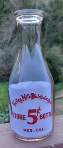 Vintage Valley Milchverteiler Assn. Glas 1 Quart Milchflasche - Bild 1 von 4