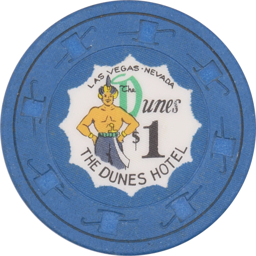 Dunes Casino Chips In Collectible Individual $1 Casino Chips for