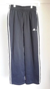 Adidas Boys Sz M 10-12 Black Athletic Sweat Pants  25” Inseam 100% Polyester - Picture 1 of 12