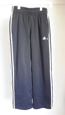 Adidas Boys Sz M 10-12 Black Athletic Sweat Pants  25” Inseam 100% Polyester - Image 1 of 4