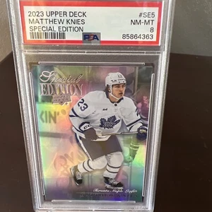 2023-24 Upper Deck Serie 1 Matthew Knies Edición Especial #SE-5 Hojas PSA 8 - Imagen 1 de 3