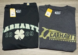 2 CAMISETA CARHARTT RELAXED FIT GRÁFICA CUELLO REDONDO Gris Oscuro Y Negro Para Hombre Mediana - Imagen 1 de 9