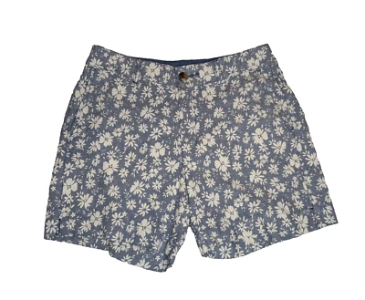 Pantalón Corto Antiguo Azul Marino Para Mujer Floral Tiro Alto Mezcla de Lino Todos los Días Talla 2 Foto 1 de 4