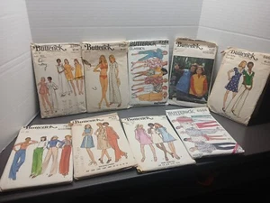 Vintage lot of 9 sewing pattern  70's Butterick - Picture 1 of 7